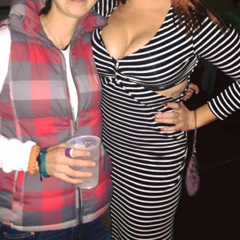 Long black stripe dress